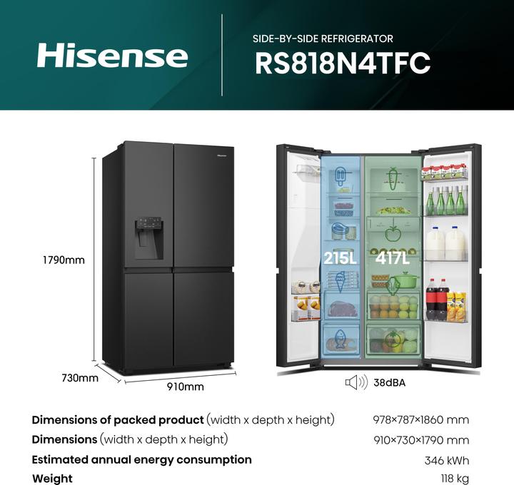 Produktbild Hisense RS818N4TFC (632 l)