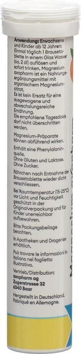 Nährwerte und Zutaten Magnesium Vital Brausetablette 375 mg (24 Stück, Brausetablette, 207 g)