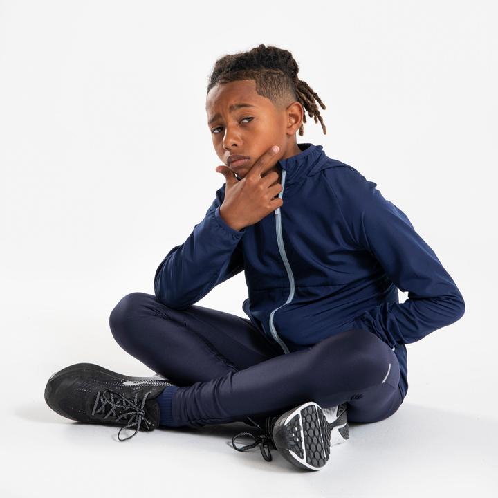 Actual product image Kiprun Laufjacke Kinder winddicht - Wind Jacket marineblau/grau (164)