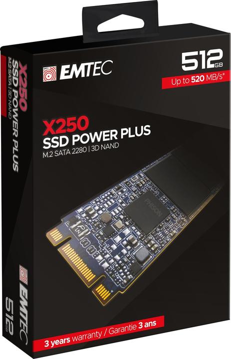 Actual product image Emtec Hard disk SSD X250 512 GB M.2 2280 SATA III (ECSSD512GX250) (512 GB, M.2 2280)