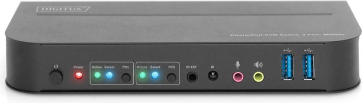 Produktbild Digitus KVM-Switch, 2-Port, 4K60Hz, 2 x DP in, 1 x DP/HDMI out