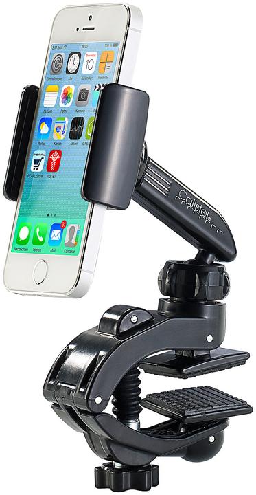 Callstel Kfz- Smartphone-Halterung mit Schraubklemme und Kugelgelenk