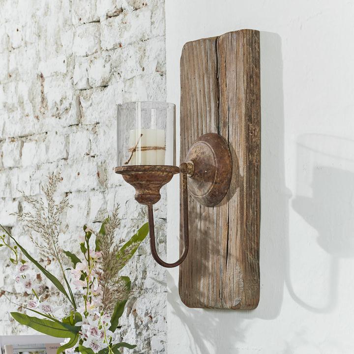 Actual product image Loberon Wall candle holder Vios antique brown