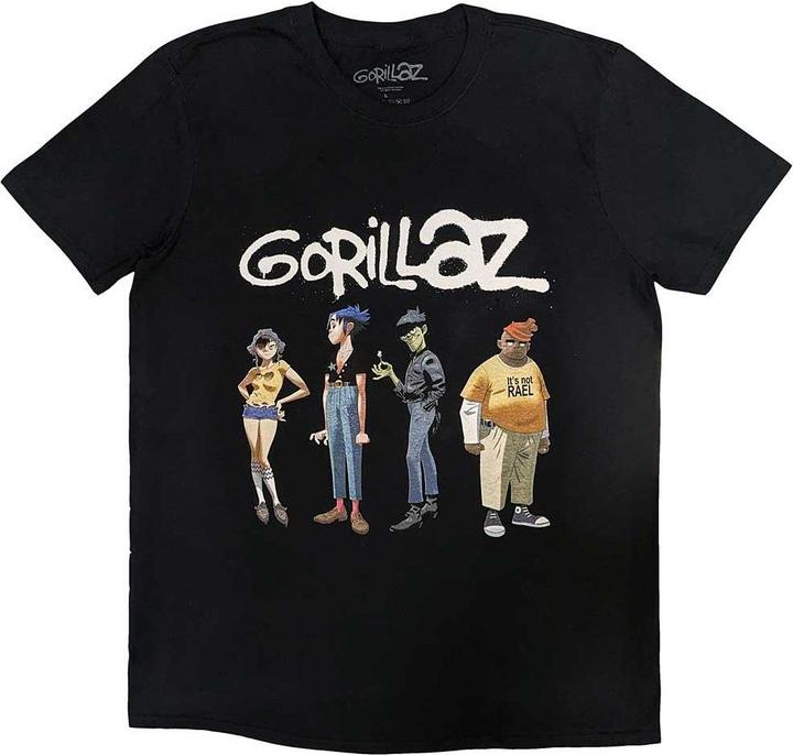 Actual product image Gorillaz Unisex Adult Group Spray Logo T-Shirt (L)