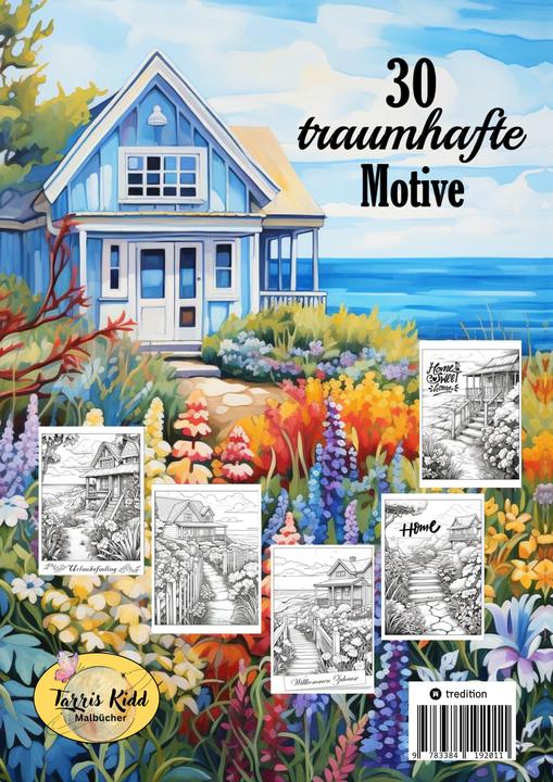 Image du produit Livre de coloriage pour adultes Maison au bord du lac - Cottages et maisons de vacances de rêve à