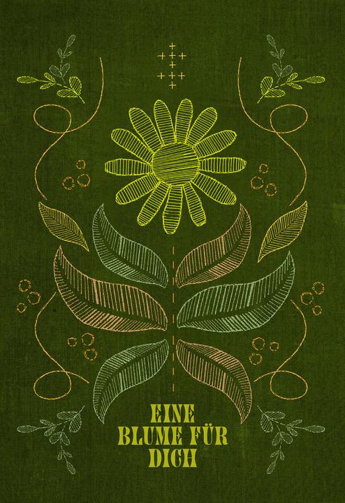Actual product image VE Tava folding card motif A flower for you 5 Ex.