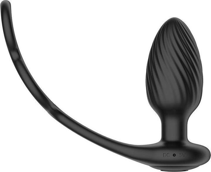 Actual product image Nexus - TORNADO Rotating Plug with Cock & Ball Rings - Black