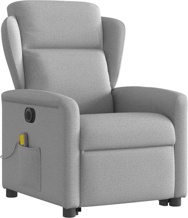 Actual product image VidaXL Massage chair with stand-up aid electric cloud grey fabric