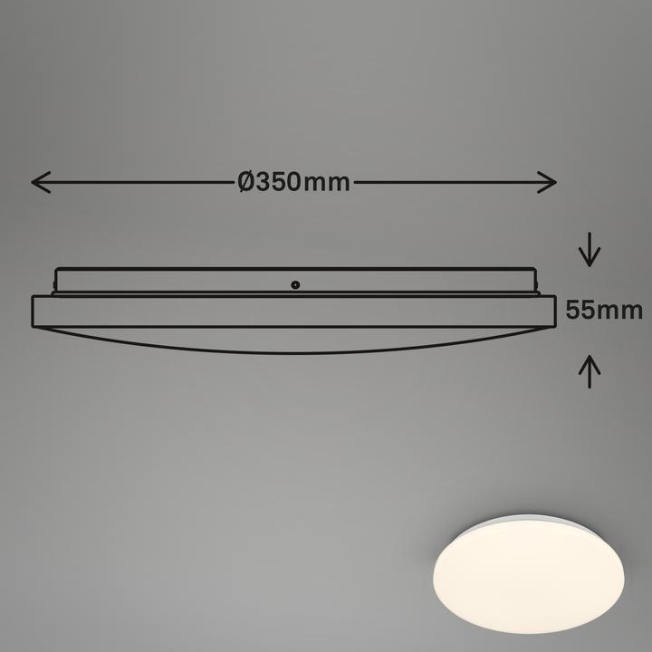 Actual product image Briloner LED ceiling light, microwave sensor, white, LED / 24W, IP54 (2600 lm)