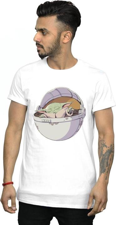 Actual product image Star Wars Mens The Mandalorian Sleeping Child T-Shirt (M)