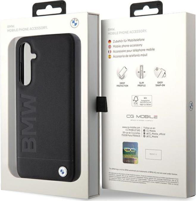 Immagine prodotto BMW BMHCS23FESLLBK S23 FE S711 in pelle nera con timbro a caldo (Samsung Galaxy S23 FE)