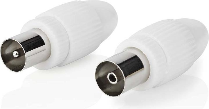 Actual product image Nedis Plug IEC (coaxial) Mach o + Socket - straight 2 ON (Antenna cable)