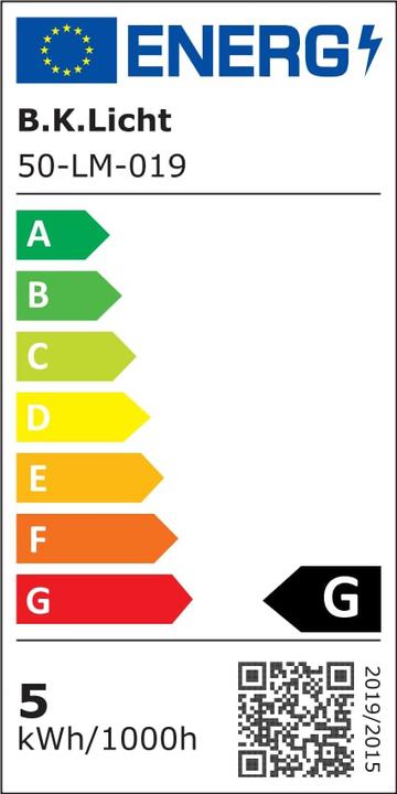 Energy Label B.K.Licht LED recessed light set, matt nickel, 10xLED/GU10/5W (400 lm, GU10)