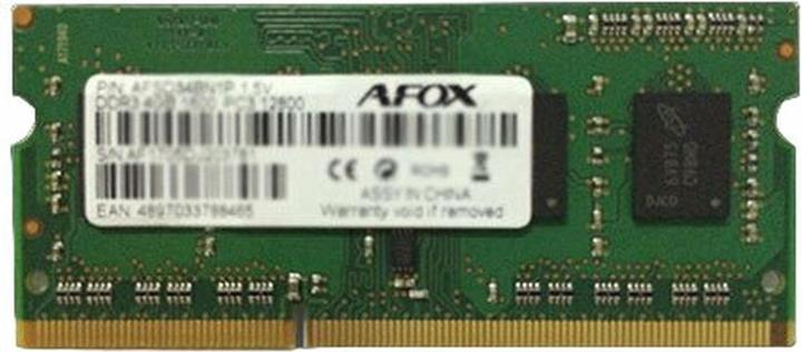 Produktbild AFOX SO-DIMM DDR3 8GB memory module 1333 MHz LV 1,35V (1 x 8GB, 1333 MHz, DDR3-RAM, SO-DIMM)