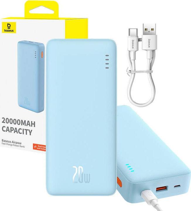 Produktbild Baseus Airpow 20000mAh 20W powerbank (blue) (20000 mAh, 20 W, 74 Wh)