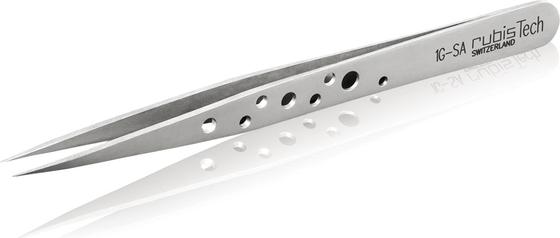 Actual product image Rubis Tweezers perforated, pointed, 12 cm, 1G
