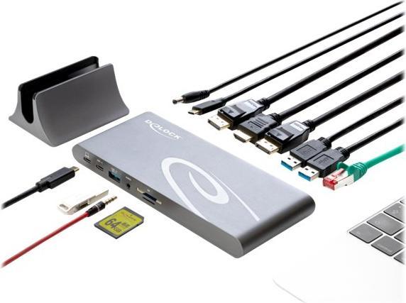 Actual product image Delock Docking station USB-C - USB/SD/LAN/HDMI/DP (USB-C, 1 Ports)