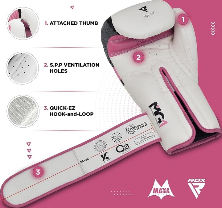 Actual product image Rdx Boxing Glove Bgr-F7 Pink (12 OZ, One size)