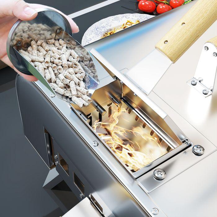 Produktbild Swisshandel24 Outdoor Pizzaofen Holzbefeuerter Pizza Ofen Edelstahl, Pizzastein (Pizzaofen Holz)