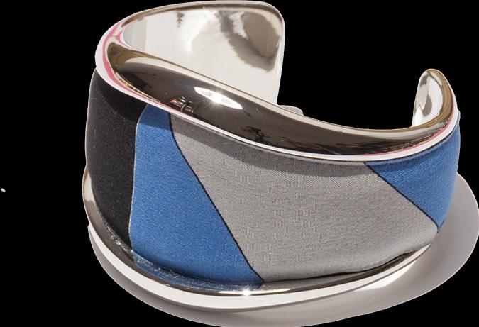Image du produit MM33 Bangle blue stripes (950 Platine)
