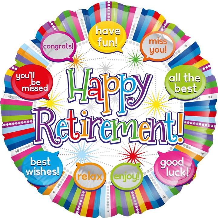 Oaktree Sprechblase Folienballon Happy Retirement Folie (1 x)