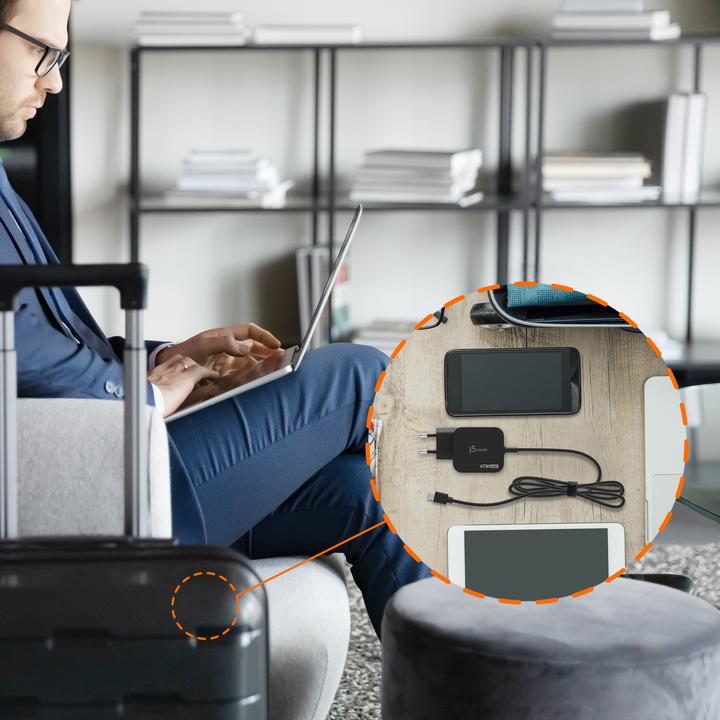 Produktbild j5Create JUP1565DCE3A-EN GaN-PD-USB-C®-Mini-Ladegerät mit 67 Watt und 3 EU-konformen DC-Steckverbindertypen (67 W)
