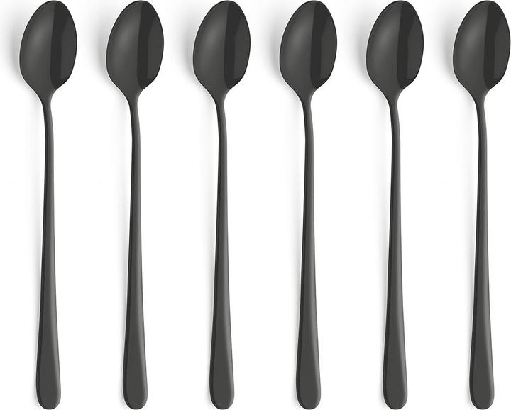 Immagine prodotto Amefa Set di cucchiai per long drink / latte macchiato 6 pezzi PVD nero 1410 Austin (6 Pezzo/i, Forcone)
