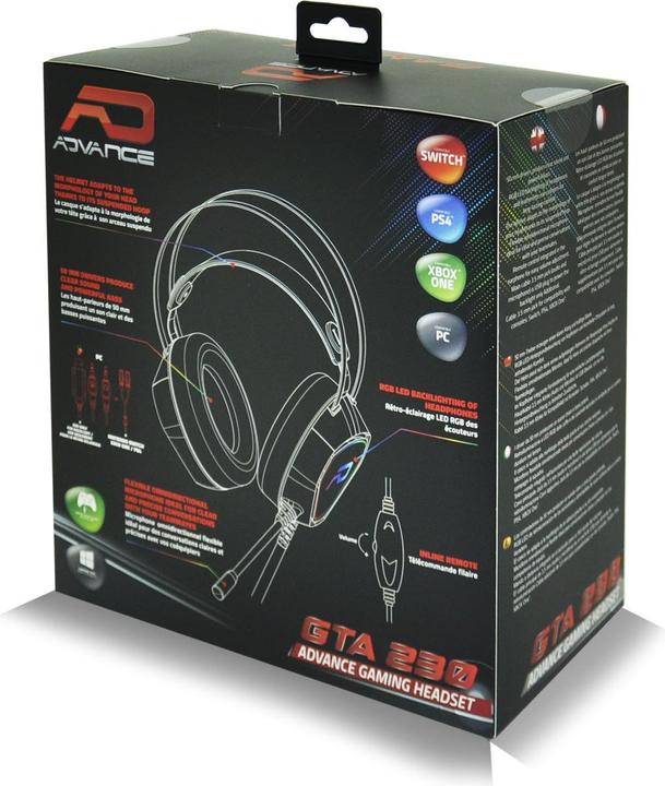 Actual product image NoName Casque Micro Gamer Advance GTA 230 RGB (Noir) (Cable)