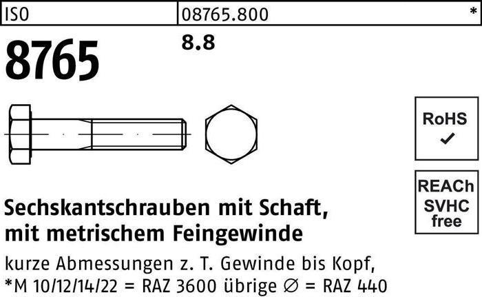Productafbeelding Zeskantkopschroef ISO 8765 w.schacht M 18 x1,5 x 75 8.8 (25 Schroeven per stuk)