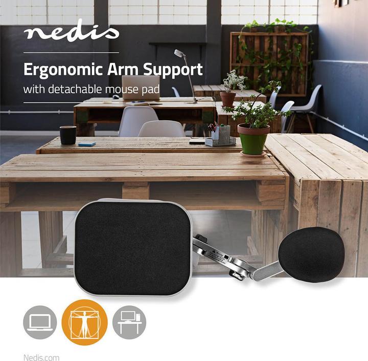 Produktbild Nedis Ergonomische Armauflage - Drehbar - Schreibtisch - Mit Mauspad - Bietet Komfort und Halt - Nim