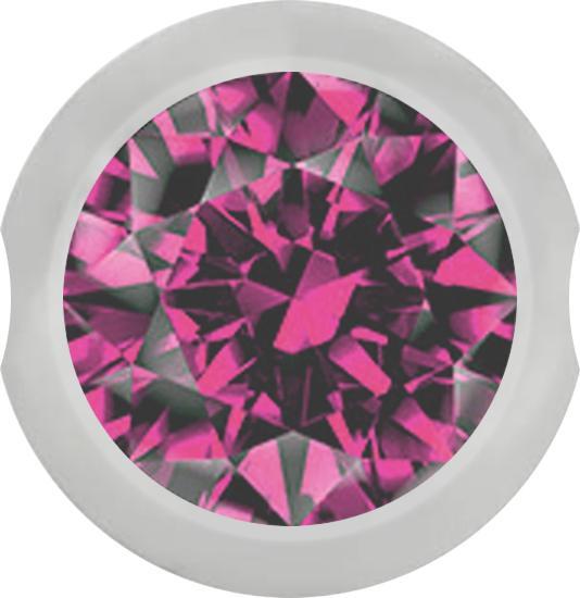 Produktbild Star Piercing Ball Closure Kugel silber mit Kristall pink (ohne Messing, Chirurgenstahl 316L)
