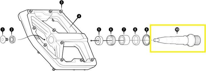 Image du produit Crankbrothers Axe de pédale Spindle, Stamp V2, gauche, niveau 2+3