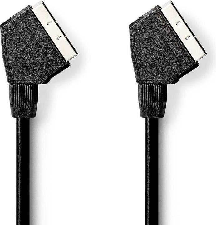Produktbild JTI SCART-Kabel | SCART-Stecker | SCART-Stecker | Vernickelt | 480p | 2,00 m | Rund | PVC | Schwarz | Bo (Scart)