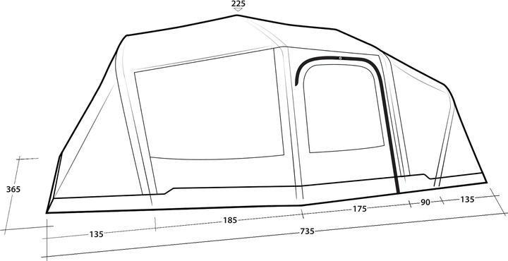 Actual product image Outwell Hartford 6 Air (Tunnel tent, 26.30 kg, 6 persons)