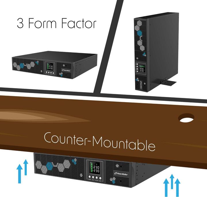 Actual product image Powerwalker Bluewalker UPS VI 1000 RLP 900W Line-Int (shipping) (1 VA, 900 W, Line-interactive UPS)