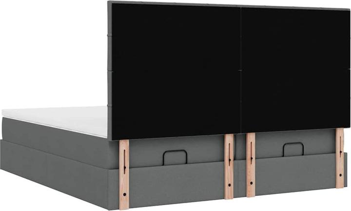 Produktbild VidaXL Ottoman-Bett mit Matratzen Dunkelgrau 160x200 cm Stoff (160 x 200 cm)