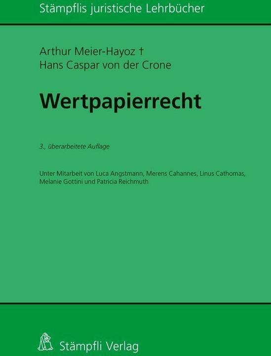 Produktbild Wertpapierrecht (Deutsch, Arthur Meier-Hayoz, 2018)