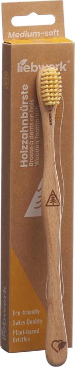 Actual product image Liebwerk Wooden toothbrush Ricine Pine (Medium, 1 x)