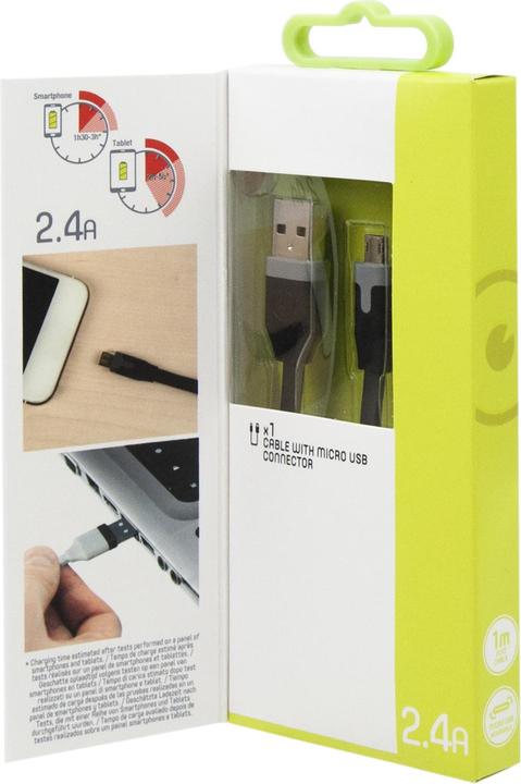 Immagine prodotto Muvit Tab Cavo Plat Charge & Synchro 2,4a Usb/Micro-Usb 1m Noir (1 m, USB 2.0)