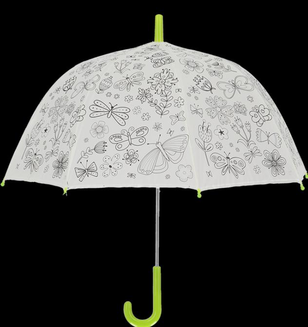 Produktbild Esschert Design Regenschirm Blumen Grün/Weiss