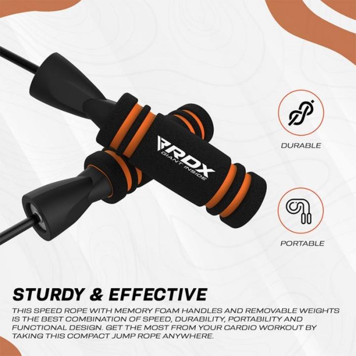 Image du produit Rdx X2 Corde À Sauter Réglable De 3m10 En Mousse À Mémoire De Forme Antidérapante (304 cm)