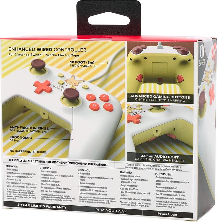 Actual product image PowerA Enhanced Wired Controller for Nintendo Switch - Pikachu Electric Type (Switch)