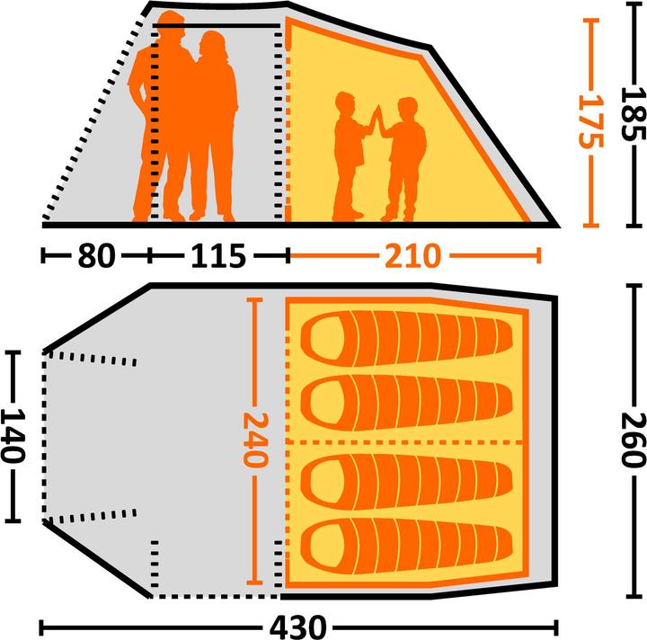 Actual product image Eureka! Wild Basin 4 BTC Tent (Tunnel tent, 14 kg, 4 persons)