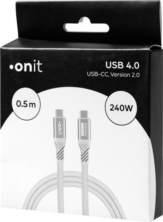 Image du produit Onit USB4-Kabel v2.0 Premium USB C - USB C (0.50 m, USB 4.0, 240 W)