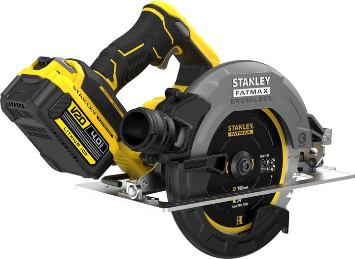 Actual product image Stanley FatMax V20 cordless circular saw SFMCS550M2K (18V, 4.0Ah, brushless, tool-less cutting depth)