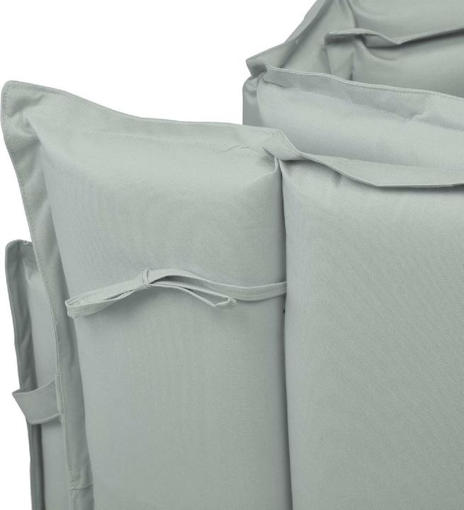 Actual product image VCM 2x Liegenauflage Polster Kopfkissen für Garten Terrasse gesteppt Hellgrau (190 cm)