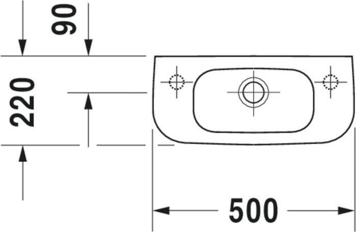 Image du produit Duravit Lave-mains D-Code 50 cm blanc 0706500008 (220 mm, 500 mm)