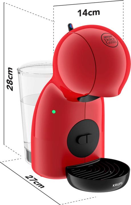 Actual product image Krups Nescaf Dolce Gusto Piccolo XS rood koffiezetapparaat Ultra Compact koffiepad koffiemachine multidran (NESCAFÉ Dolce Gusto)