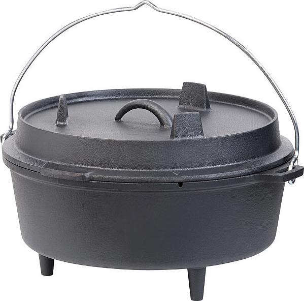Image du produit Rosenstein & Söhne Dutch Oven en fonte avec pieds, couvercle et poêle 2en1, 6 l