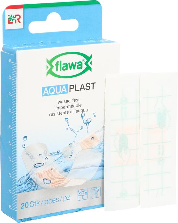 Produktbild Flawa Aqua Plast Pflasterstrips wasserfest 2 Grössen 20 Stk (20 x)